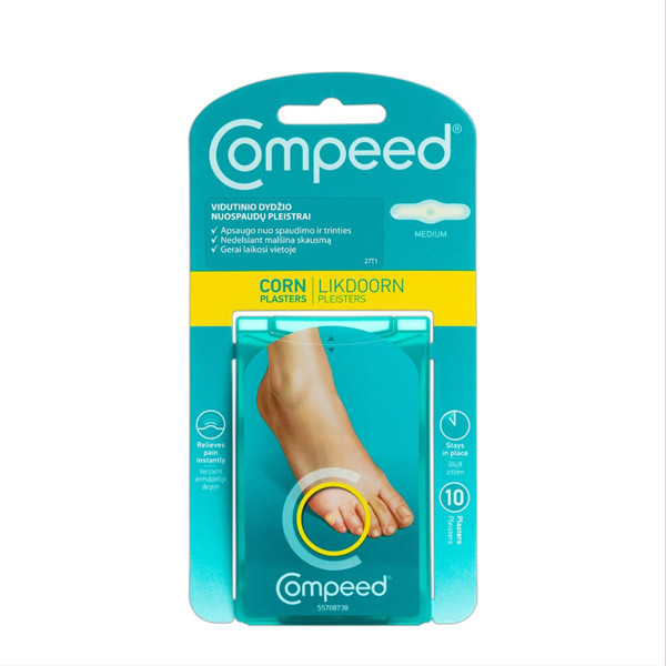 COMPEED, kojų pirštų nuospaudų pleistrai, vidutinio dydžio, 10 vnt. paveikslėlis