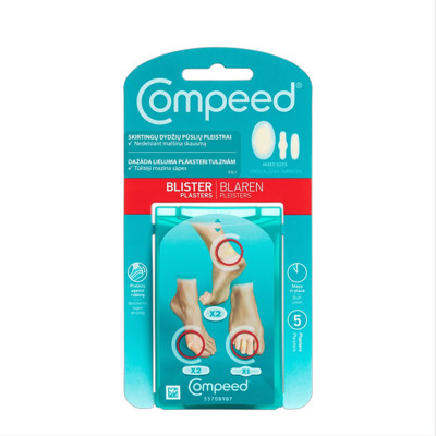 COMPEED, pleistrų rinkinys pūslėms (trijų skirtingų dydžių), 5 vnt. paveikslėlis