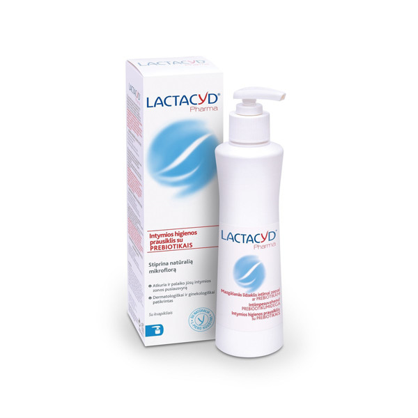 LACTACYD PHARMA, intymios higienos prausiklis su prebiotikais, 250 ml paveikslėlis