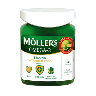 MOLLER’S STRONG + VITAMIN D, 60 kapsulių paveikslėlis