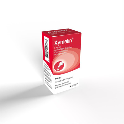 XYMELIN, 1 mg/ml, nosies lašai (tirpalas), 10 ml paveikslėlis