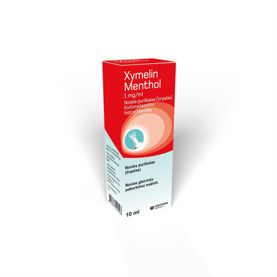 XYMELIN MENTHOL, 1 mg/ml, nosies purškalas (tirpalas), 10 ml  paveikslėlis