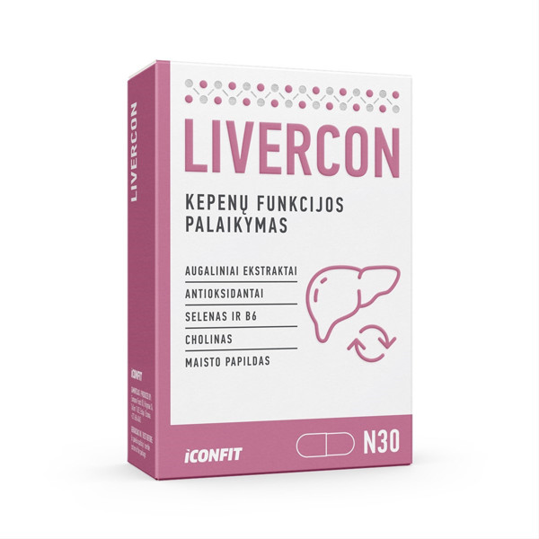 ICONFIT, livercon, 30 kapsulių paveikslėlis