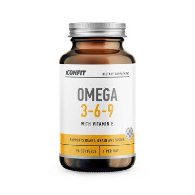 ICONFIT, omega 3, 6 ir 9, su Vitaminu E, 1000 mg, 90 kapsulių paveikslėlis