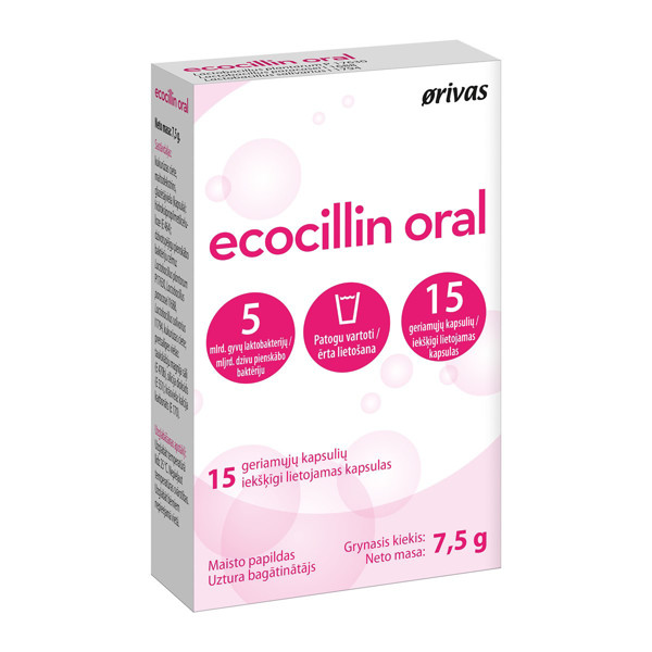 ECOCILLIN ORAL, 15 kapsulių paveikslėlis