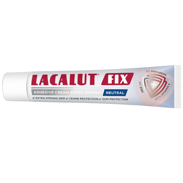 LACALUT FIX, Ypač stiprus fiksuojamasis kremas dantų protezams, neutralaus skonio, 40g paveikslėlis