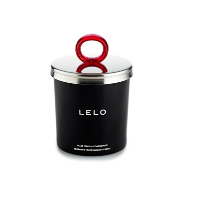 LELO FLICKERING TOUCH, feromoninė masažo žvakė (juodieji pipirai/granatai), 150  g