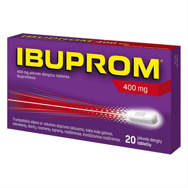 IBUPROM, 400 mg, plėvele dengtos tabletės, N20 paveikslėlis