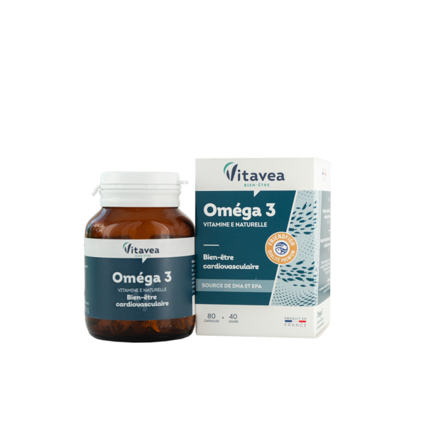 VITAVEA OMEGA 3 su  natūralios kilmės vitaminu E, 80 kapsulių