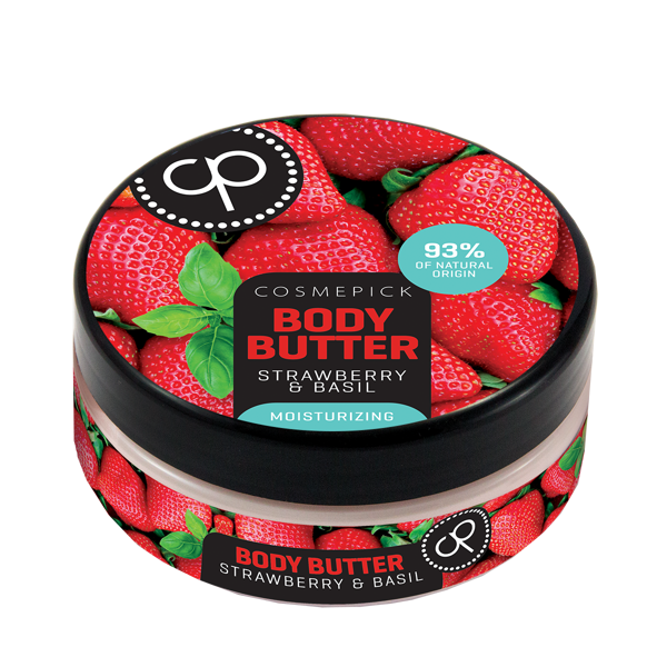 Cosmepick kūno sviestas su braškėmis ir baziliku Perfect Body, 200 ml