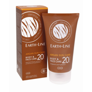 EARTH LINE Argan Sun Care SPF20 Kūno ir veido priežiūra, UVA, UVB, 100% mineraliniai filtrai 150ml