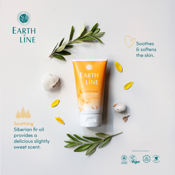 EARTH LINE Kūno prausiklis Cotton Flower 150ml