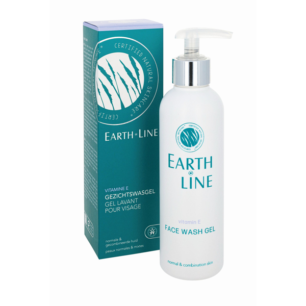 EARTH LINE Vitamin E Veido prausimosi gelis, normaliai/mišriai odai, 200ml