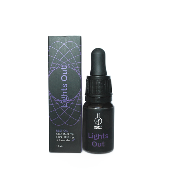 HEMP SPECTRUM BALTICS kanapių 15% CBD + 3% CBN aliejus LIGHTS OUT, 10 ml