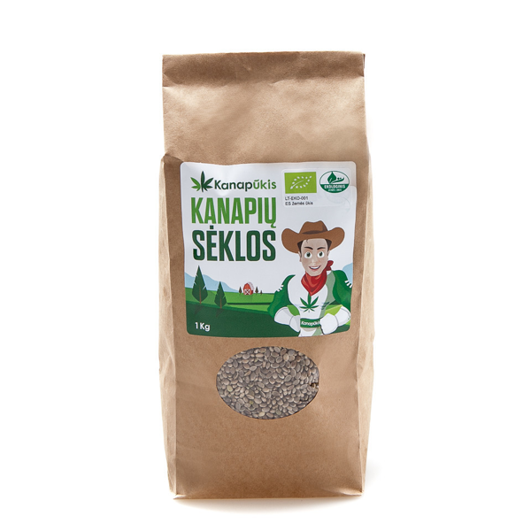 KANAPŪKIS Ekologiškos kanapių sėklos 1 kg.