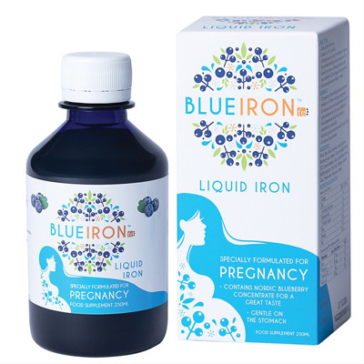 BLUEIRON PREGNANCY, skystas maisto papildas su geležimi, 250 ml paveikslėlis