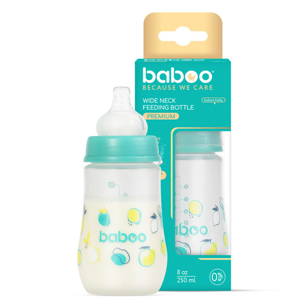 Baboo antikolinis maitinimo buteliukas, 250 ml, 3+ mėn, Lagoon Fiesta