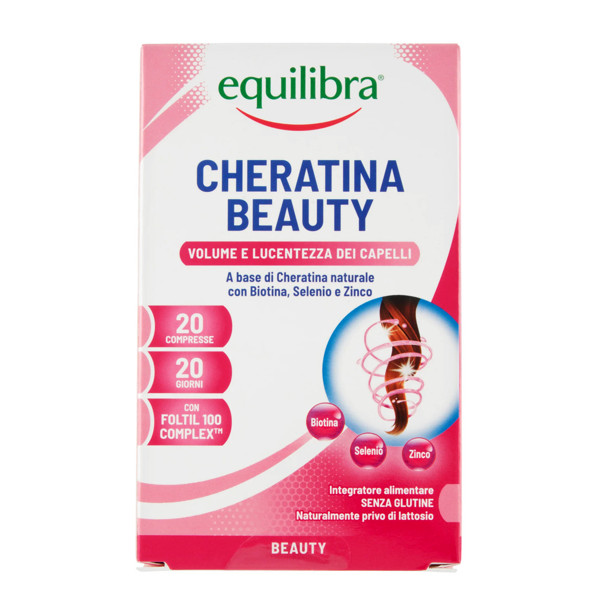 EQUILIBRA keratinas plaukams ir nagams CHERATINA BEAUTY, 20 tab.