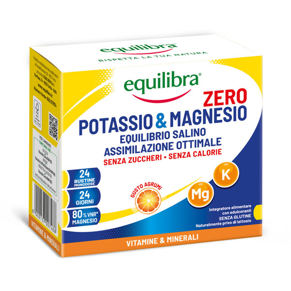 EQUILIBRA magnis ir kalis POTASSIUM & MAGNESIUM ZERO, 24 pak.