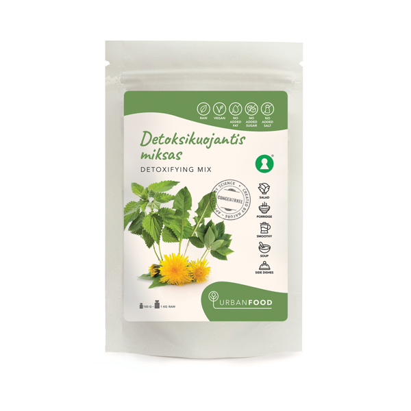 URBAN FOOD milteliai DETOKSIKUOJANTIS MIKSAS, 50 g