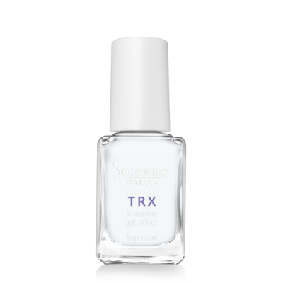 Viršutinis gelinio efekto nagų lakas "Sincero Salon", Top coat, TRX, 10ml