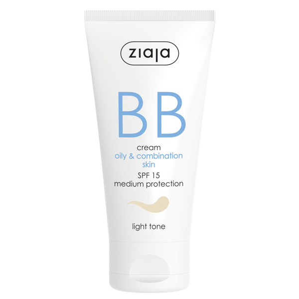 Ziaja BB kremas mišriai odai lengvo atspalvio SPF15, 50 ml.