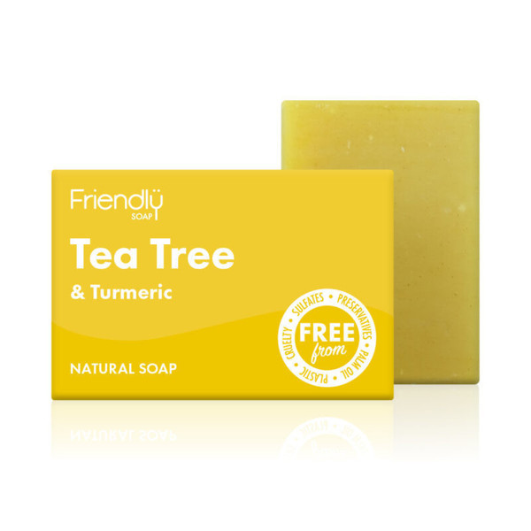 FRIENDLY SOAP natūralus rankų darbo muilas su arbatmedžiu ir ciberžole „Tee Trea & Turmeric", 95 g