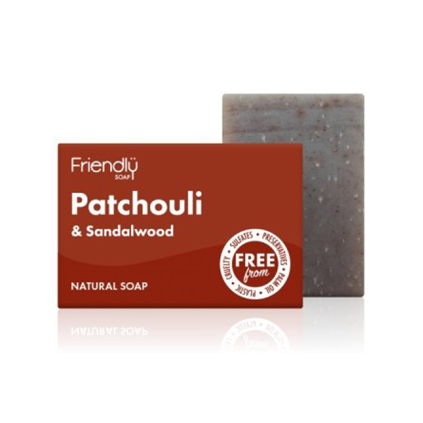 FRIENDLY SOAP natūralus rankų darbo muilas su pačiuliu ir sandalmedžiu „Patchouli & Sandalwood", 95 g