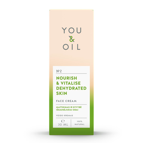 YOU&OIL VEIDO KREMAS. MAITINIMAS IR GYVYBĖ IŠSAUSĖJUSIAI ODAI, 30 ml