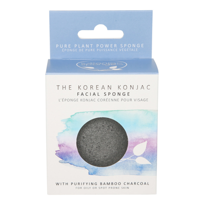 Konjac Sponge veido kempinėlė Facial Puff su bambuko anglimi, 1 vnt