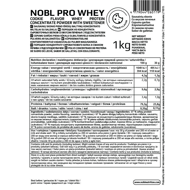 NOBL NUTRITION PRO WHEY pieno išrūgų baltymai, sausainių skonio, be laktozės, 1000 G