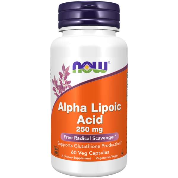 NOW Alpha Lipoic Acid 250mg 60 Veg. Kapsulių