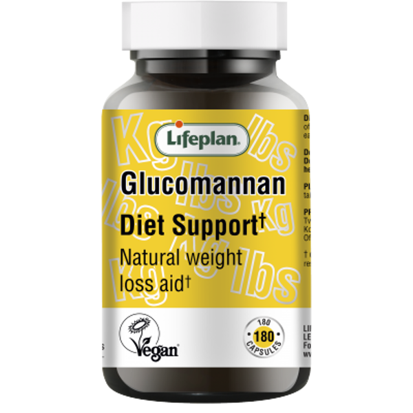 LIFEPLAN GLUCOMANANN DIET SUPPORT, gliukomananas, 180 kapsulių