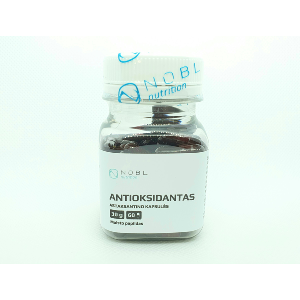 NOBL NUTRITION ANTIOXIDANT, Astaksantinas, Antioksidantas, 60 kapsulių