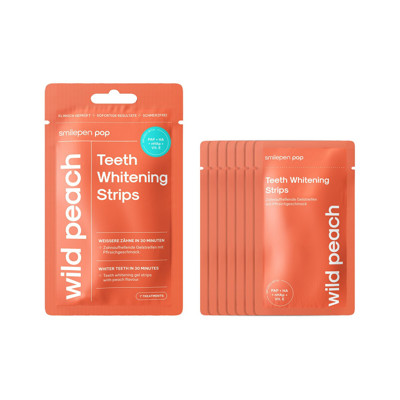 SMILEPEN POP WILD PEACH WHITENING STRIPS, balinimo juostelės Smilepen, 7x2 vnt. paveikslėlis