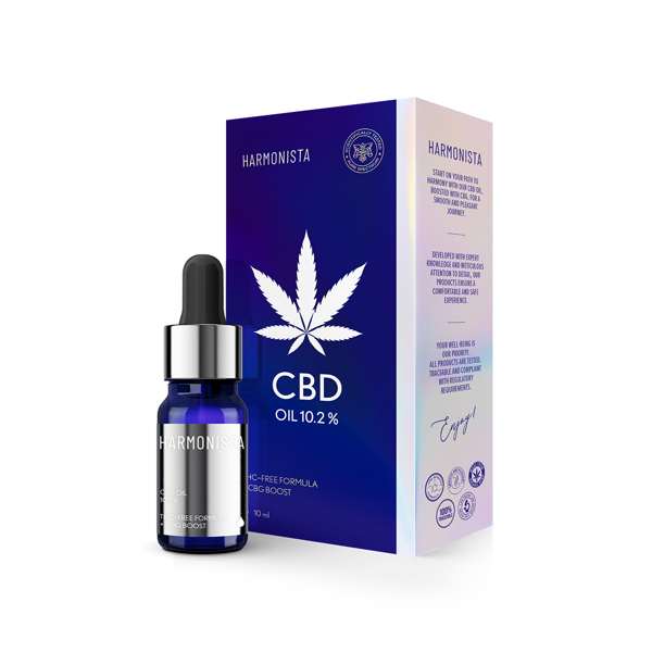 HARMONISTA 10,2 % kanapių ekstraktas CBD Oil + CBG Boost