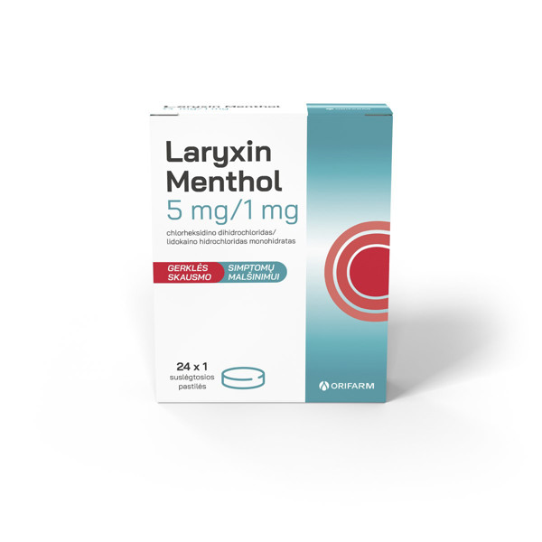 LARYXIN MENTHOL, 5 mg/1 mg, suslėgtosios pastilės, N24 paveikslėlis