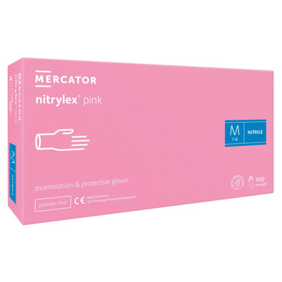 NITRYLEX PF PINK, Pirštinės, nitrilo, be pudros M, N100 paveikslėlis