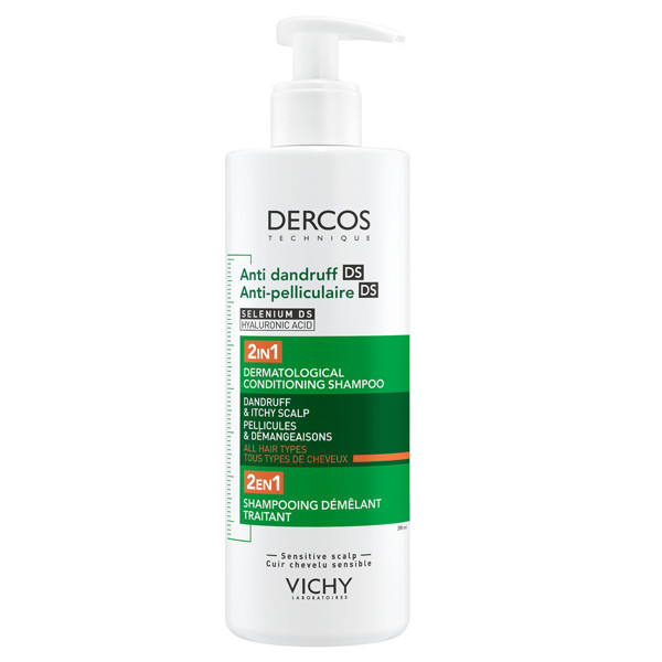 VICHY DERCOS DS, šampūnas nuo pleiskanų su kondicionieriumi, 390ml paveikslėlis