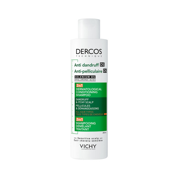 VICHY DERCOS DS, šampūnas nuo pleiskanų su kondicionieriumi, 200ml paveikslėlis