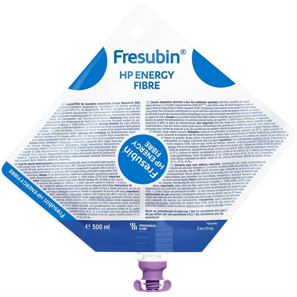 FRESUBIN HP ENERGY FIBRE, Specialios medicininės paskirties maisto produktas, 500ml, N15 paveikslėlis