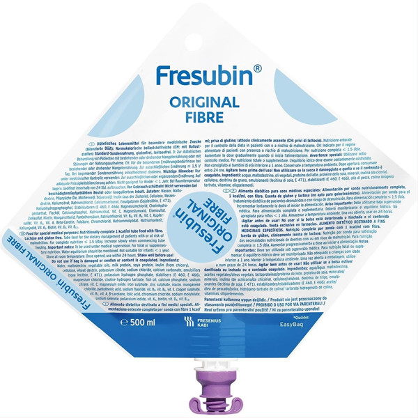 FRESUBIN ORIGINAL FIBRE, Specialios medicininės paskirties maisto produktas, 500ml, N15 paveikslėlis