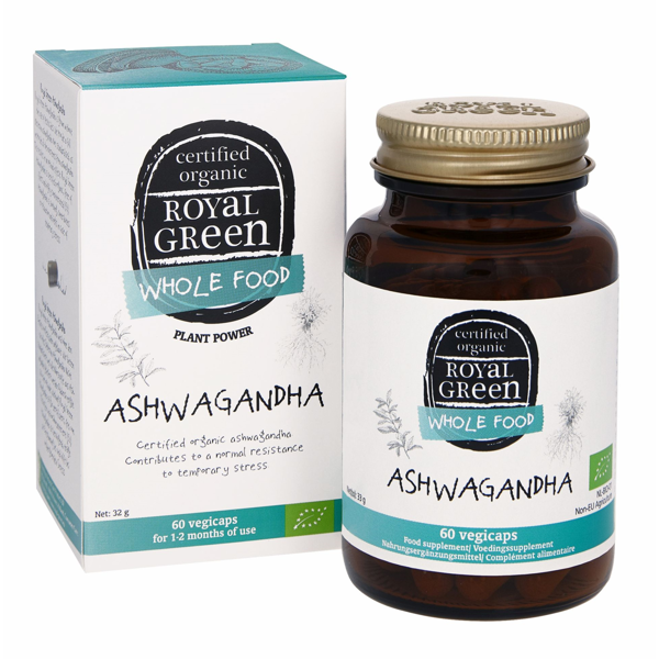 ROYAL GREEN BIO ASHWAGANDHA (Ašvaganda), 430 mg, 60 kapsulių