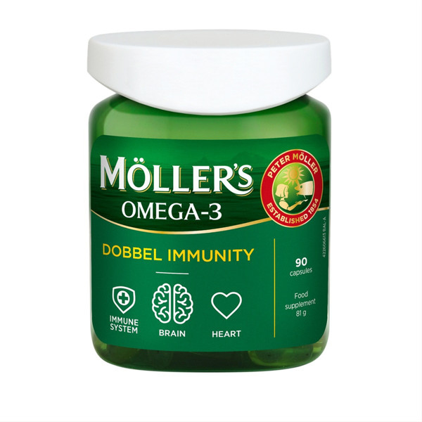 MOLLER'S OMEGA-3 DOBBEL IMMUNITY, 90 kapsulių paveikslėlis