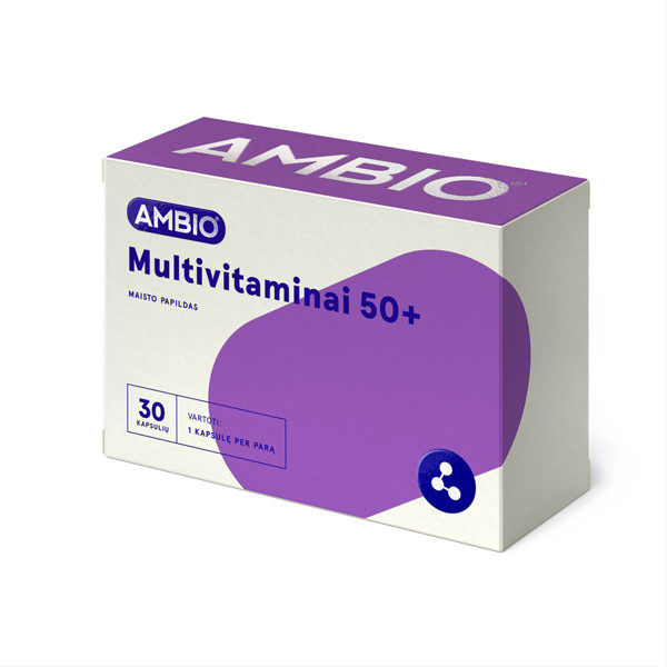 AMBIO MULTIVITAMINAI 50+, 30 minkštųjų kapsulių paveikslėlis