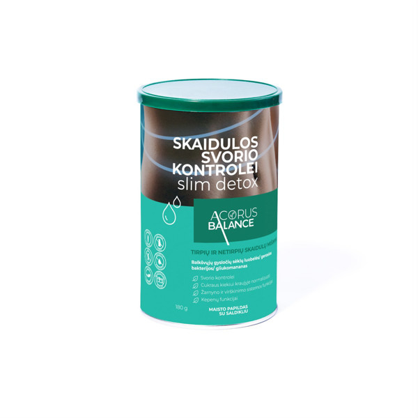 ACORUS BALANCE SKAIDULOS SVORIO KONTROLEI SLIM DETOX, milteliai, 180 g paveikslėlis