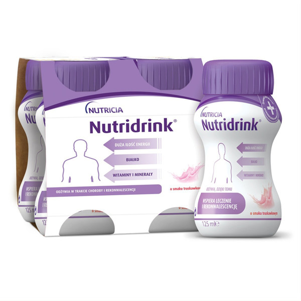 NUTRICIA NUTRIDRINK, 125 ml, braškių skonio, 4 vnt. paveikslėlis