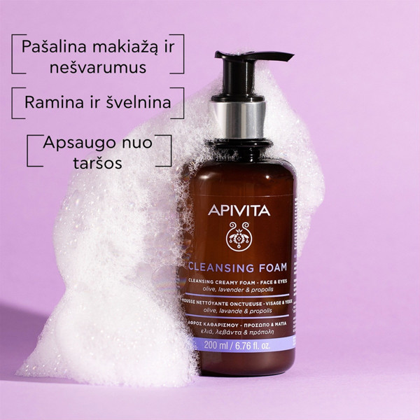 APIVITA, putos veido ir akių makiažui valyti, 200 ml paveikslėlis