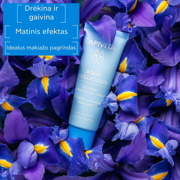 APIVITA AQUA BEELICIOUS OIL-FREE, veido gelis-kremas, M/R odai, 40 ml paveikslėlis