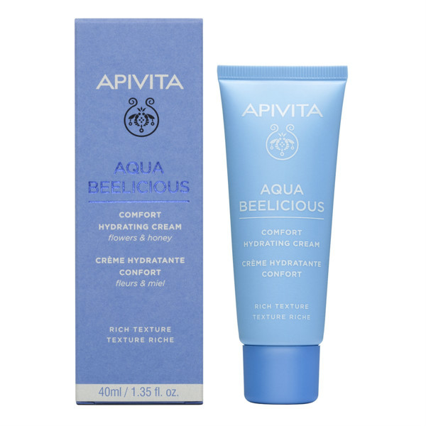 APIVITA AQUA BEELICIOUS COMFORT, veido kremas sausai odai, 40 ml paveikslėlis